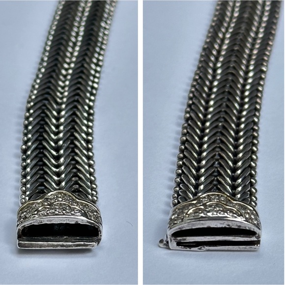 925/14K yellow gold diamond designer woven chain bracket💎✨ - Picture 9 of 17